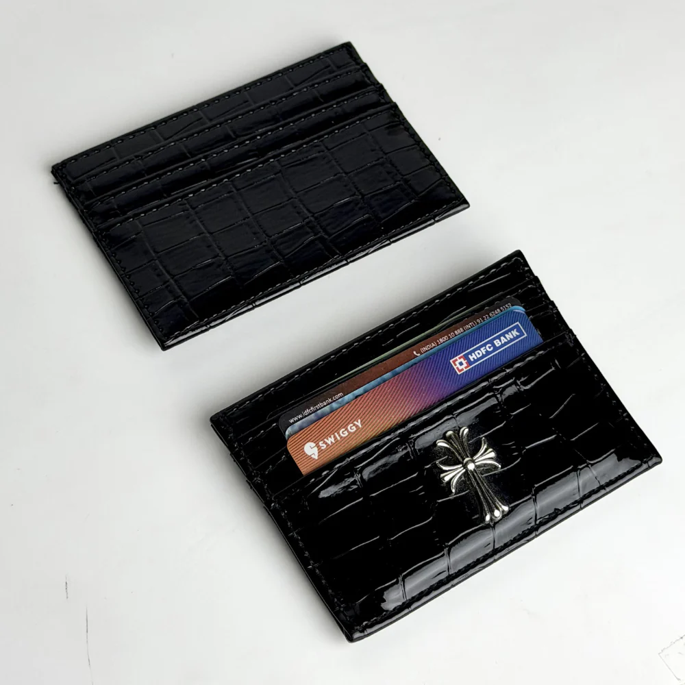Croco Chrome Black Wallet - Image 3