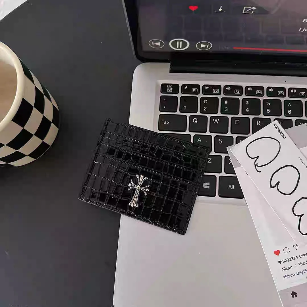 Croco Chrome Black Wallet - Image 4