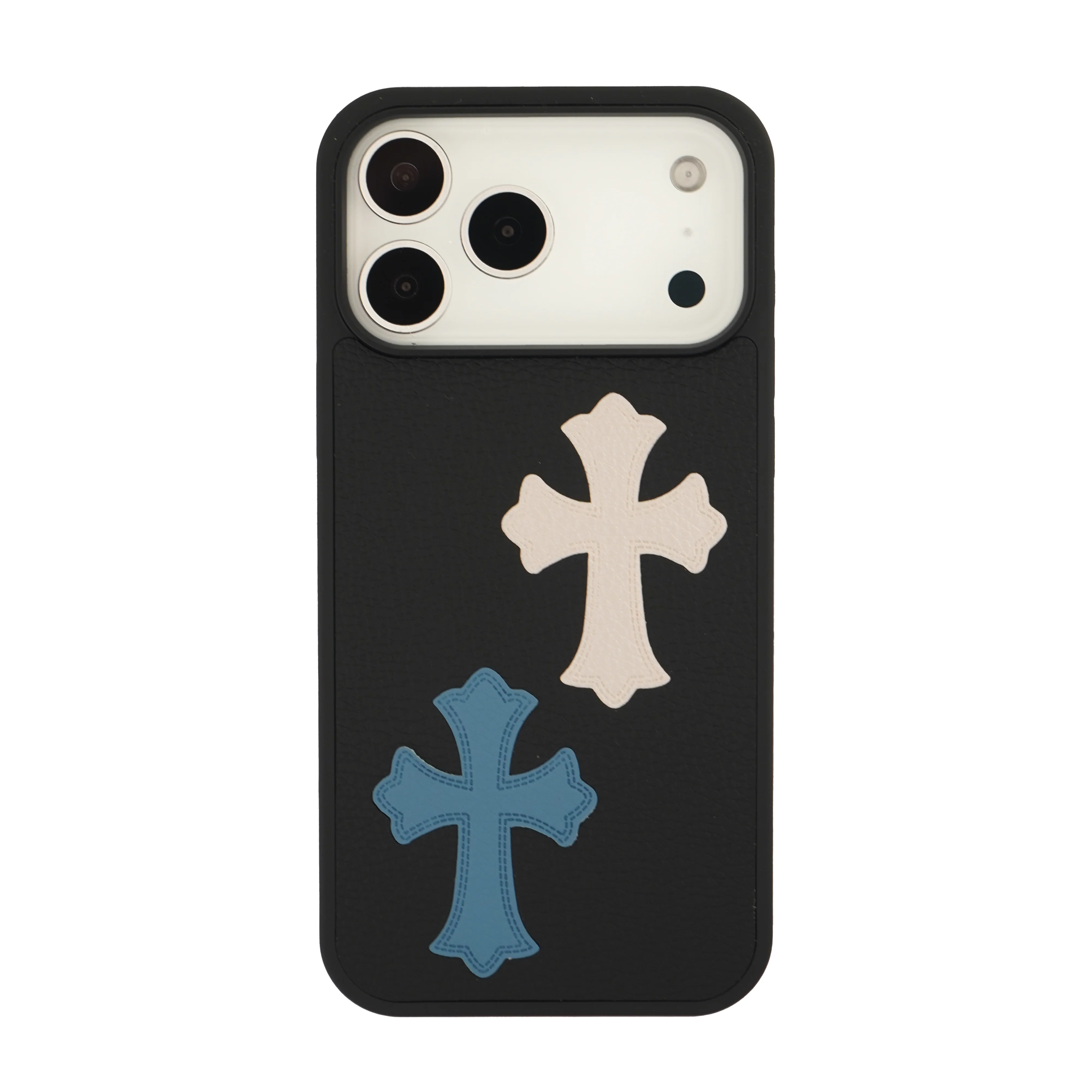 Cross Heart Leather Blue/White iPhone Case - Image 10