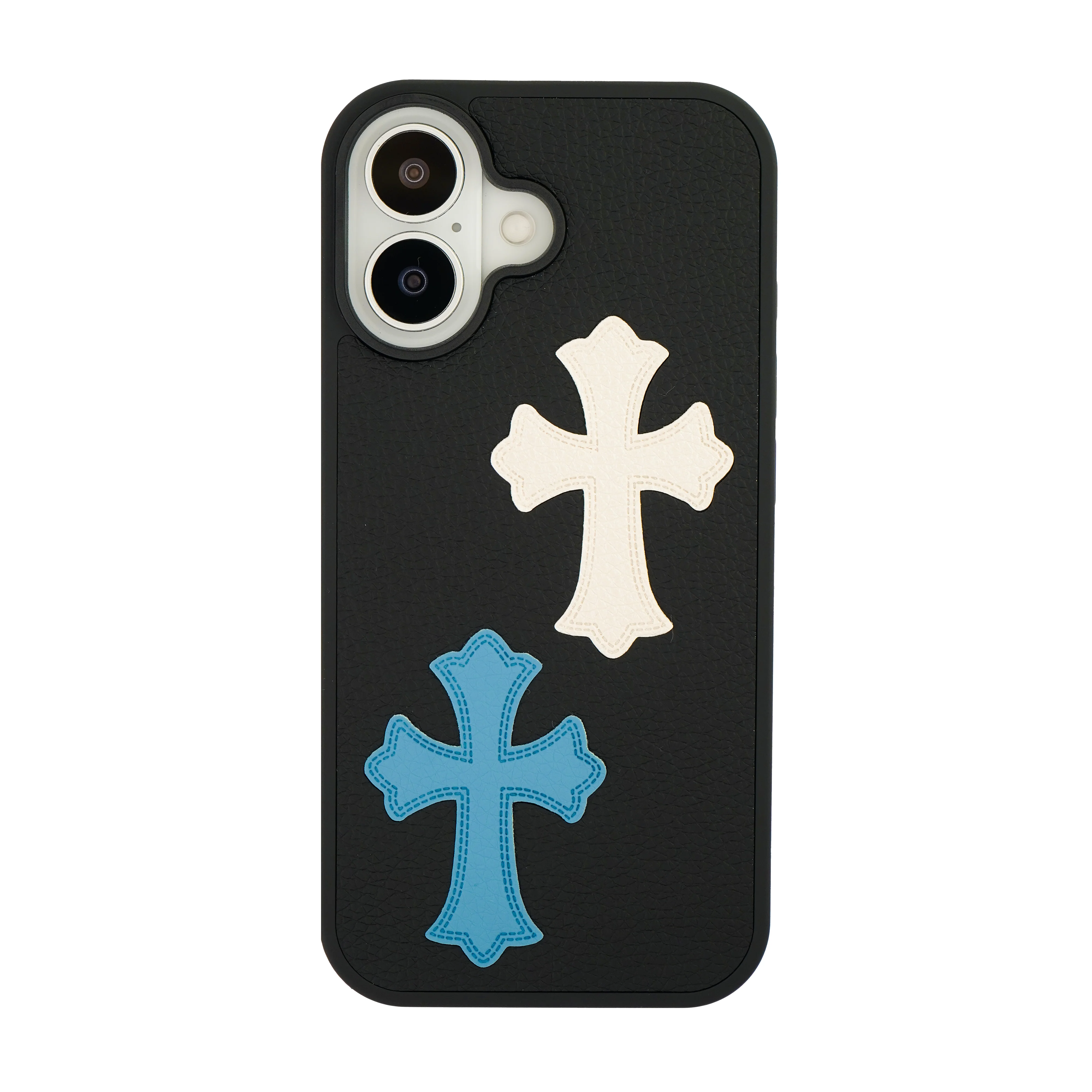 Cross Heart Leather Blue/White iPhone Case - Image 12
