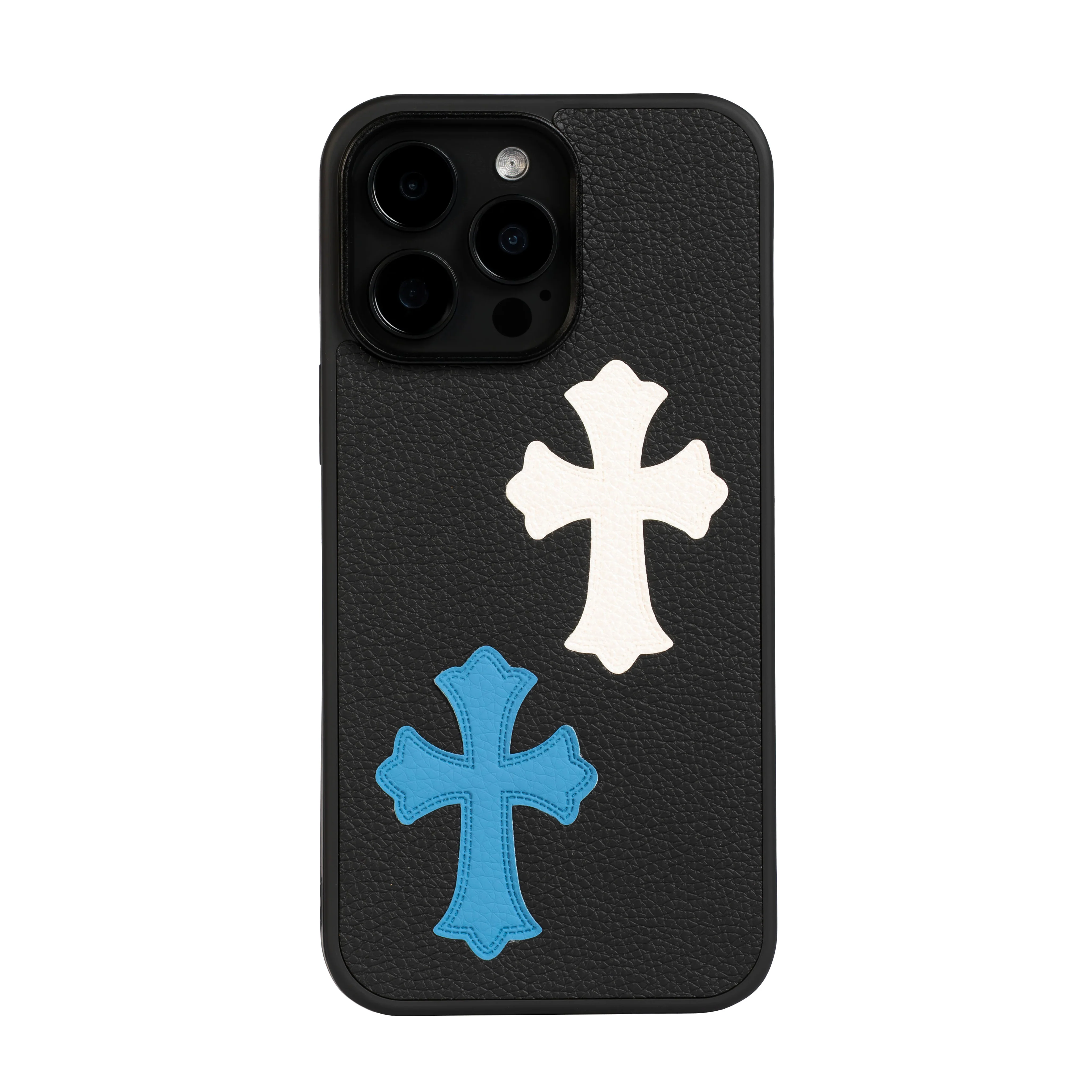 Cross Heart Leather Blue/White iPhone Case - Image 8